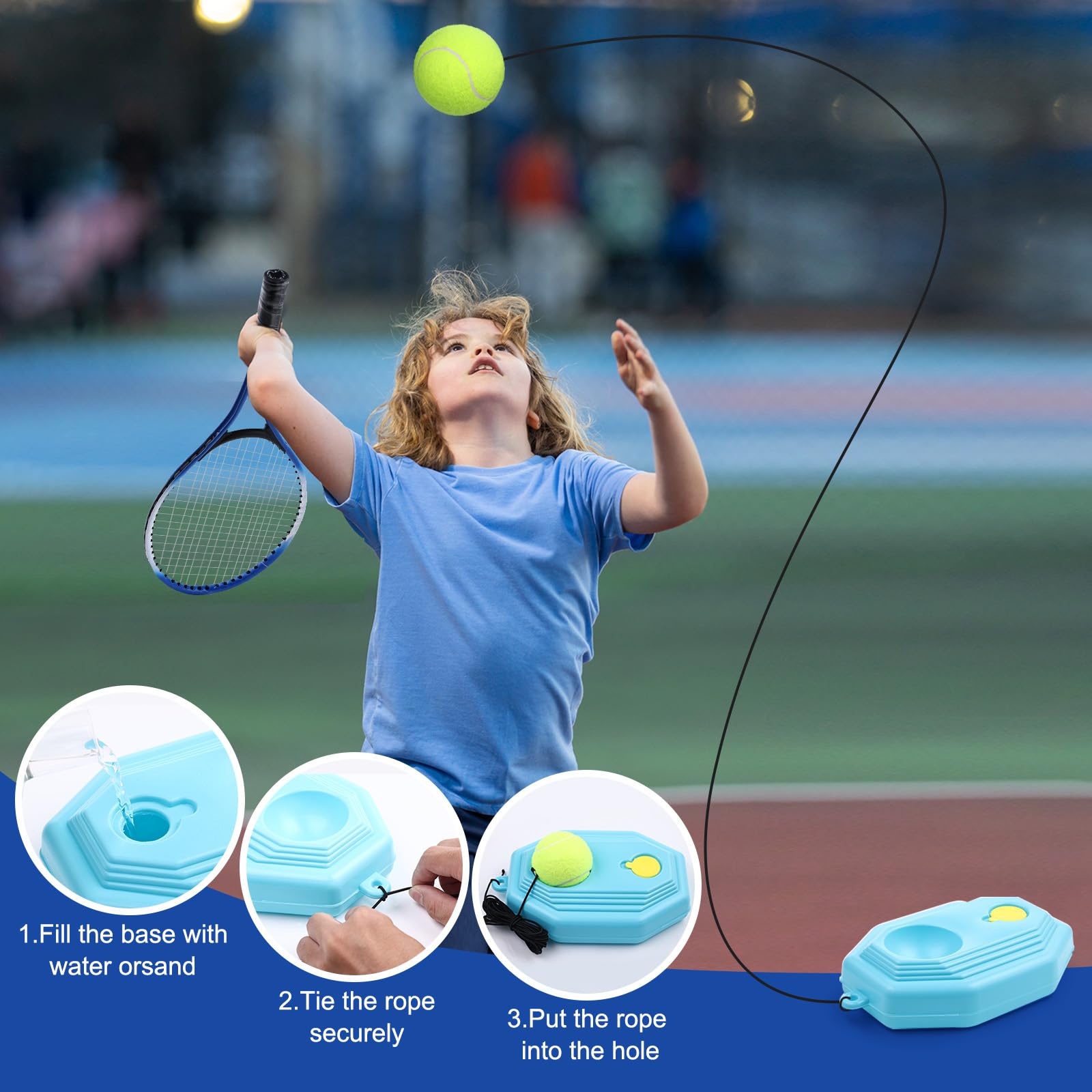 HYKCZOUS child using racquet and trainer in park to improve coordination