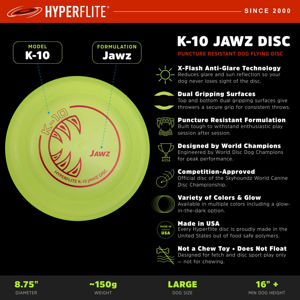Hyperflite K-10 Jawz close-up of textured surface improving canine grip