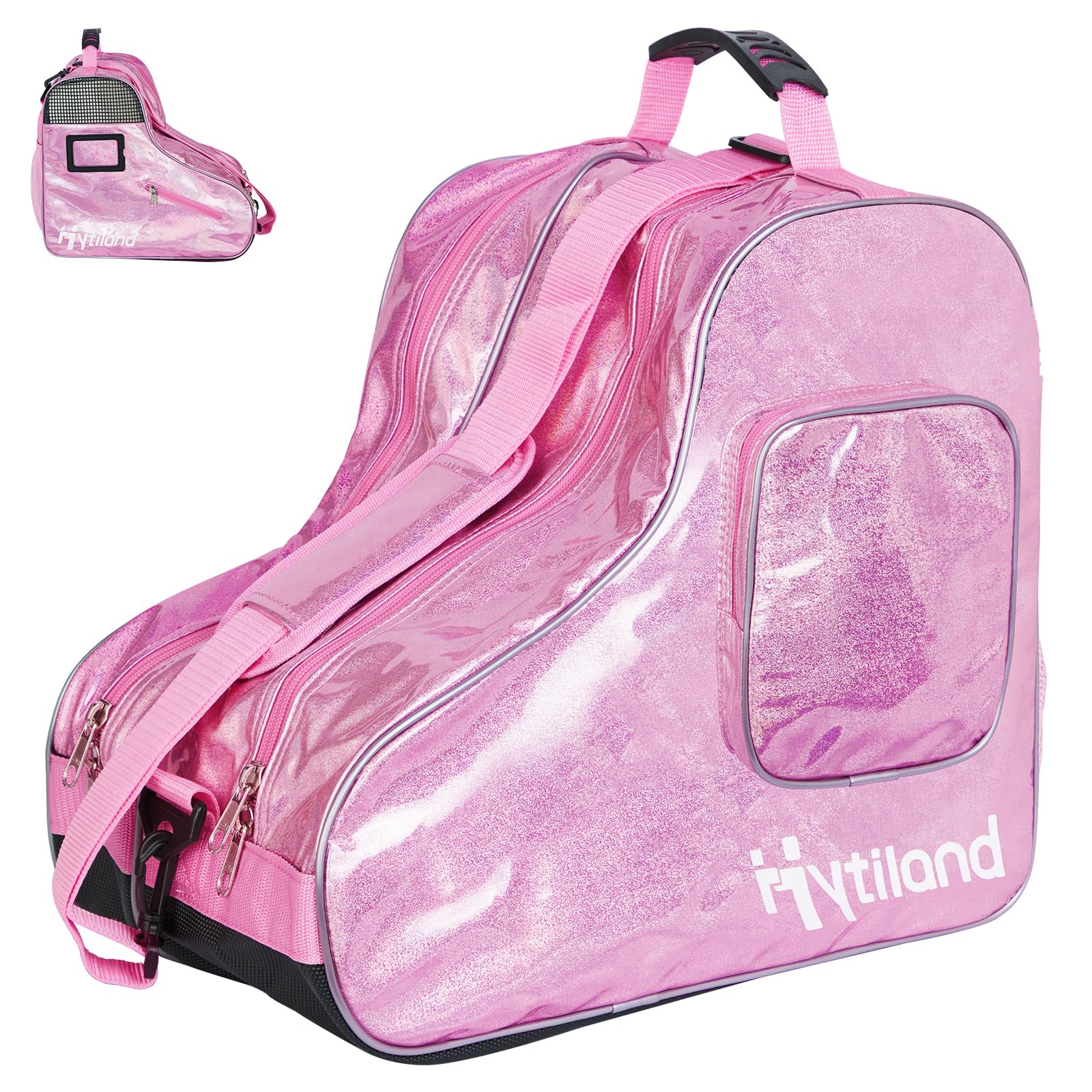 Hytiland front view holographic bag shows stylish reflective finish and visibility