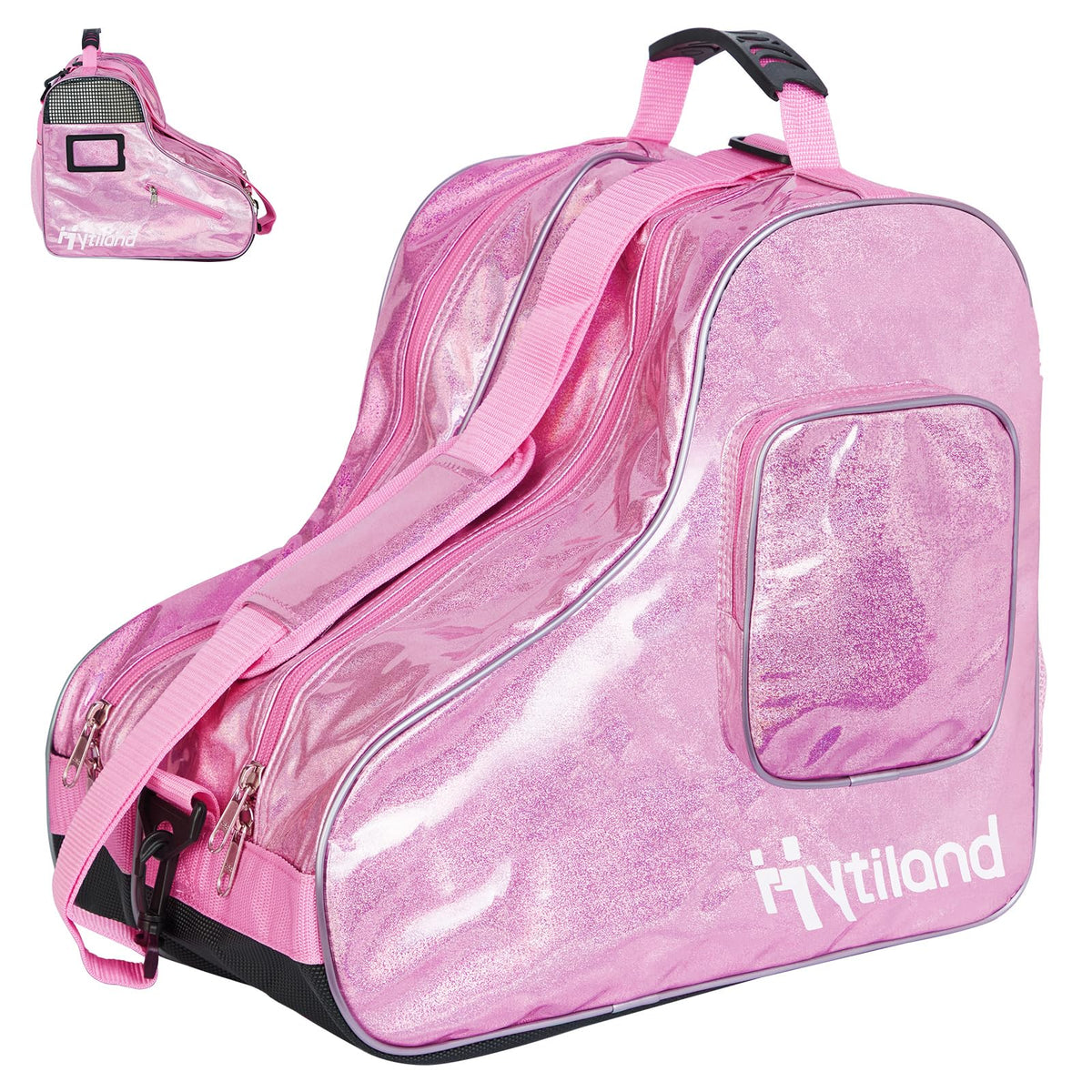 Hytiland front view holographic bag shows stylish reflective finish and visibility