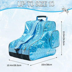 Hytiland open compartments with skates demonstrating roomy storage and organized packing