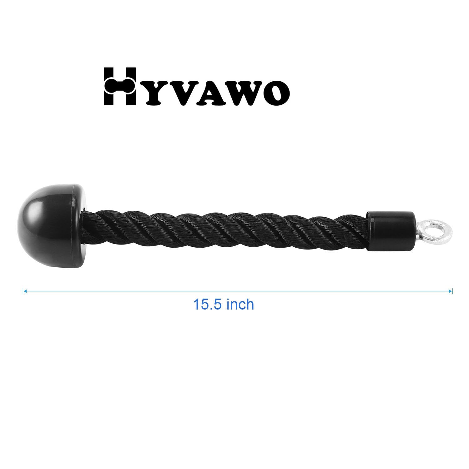HYVAWO size comparison with hand illustrating 15.5 inch length and handling benefit