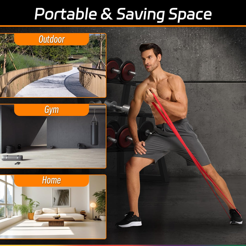 HZFAMZ loop band around leg showing scale and versatile lower-body training benefit