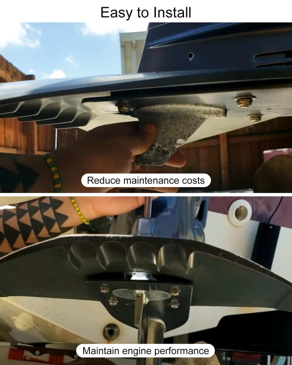 HZSIFU installed on boat near dock illustrating dependable corrosion protection in use