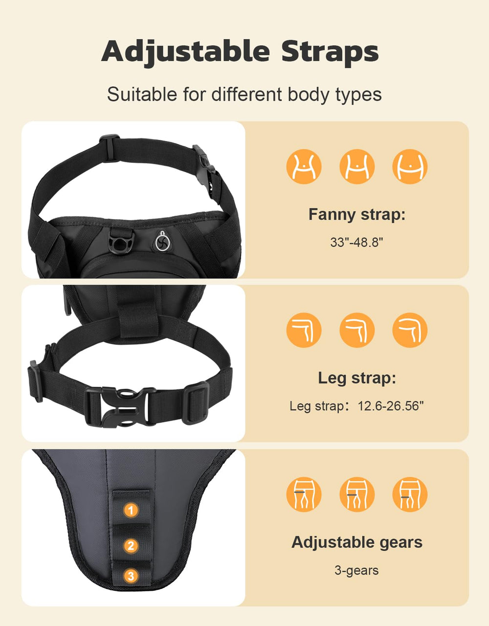 iBytoc reflective strip and D-ring detail showing safety and quick-access benefit: night visibility