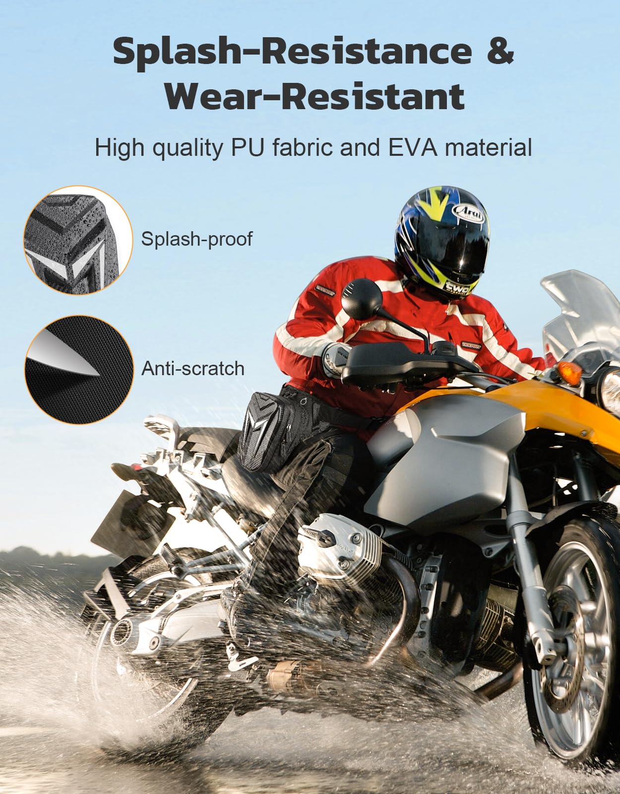 iBytoc worn on thigh lifestyle shot showing fit and mobility benefit: hands-free convenience