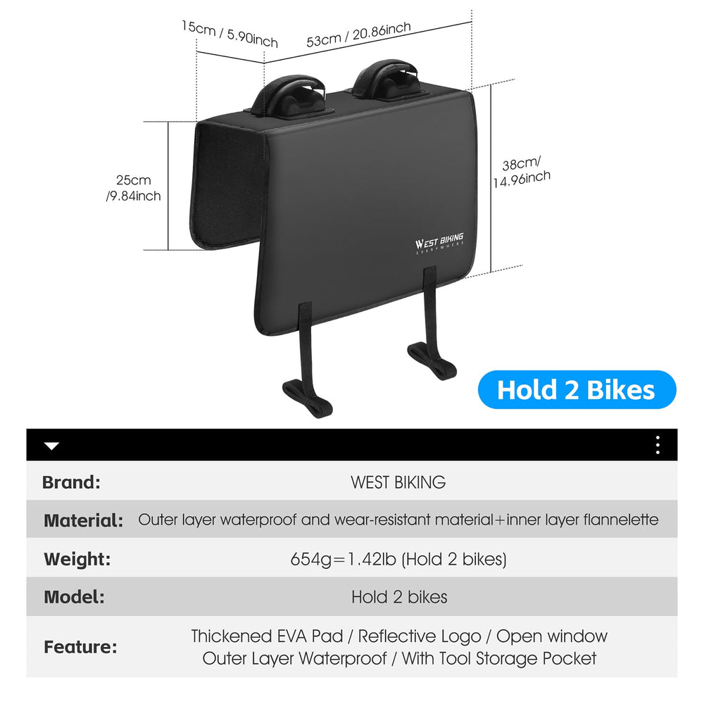 ICOCOPEO comparative layout of two-bike and five-bike model sizes