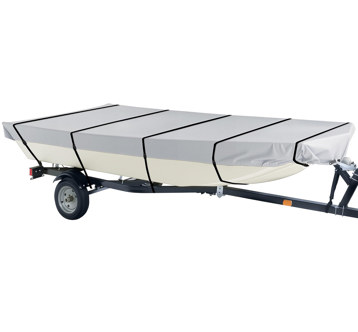 i COVER front view on 12ft jon boat showing full coverage and protection
