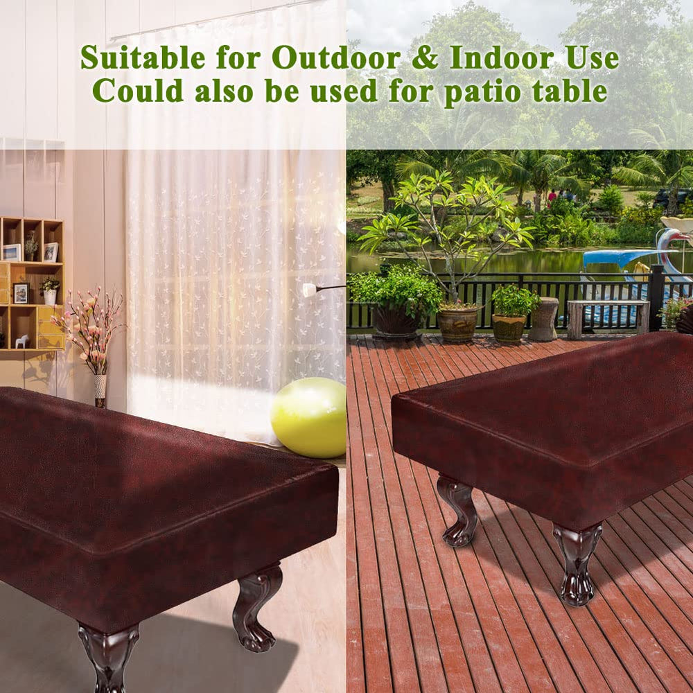 iCOVER size comparison with measuring tape showing fit for 7ft tables