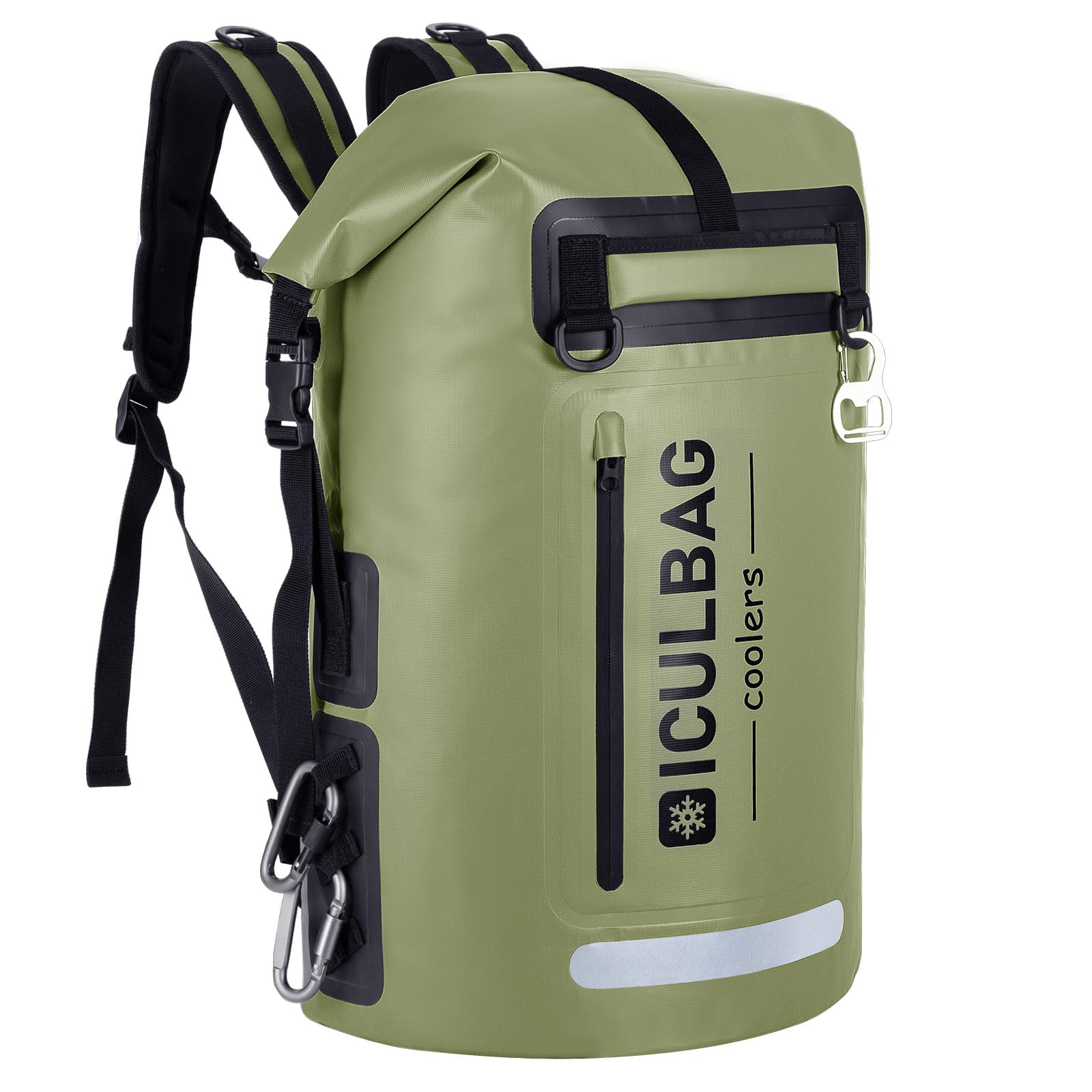 iculbag front view with roll-top showing waterproof protection and secure seal