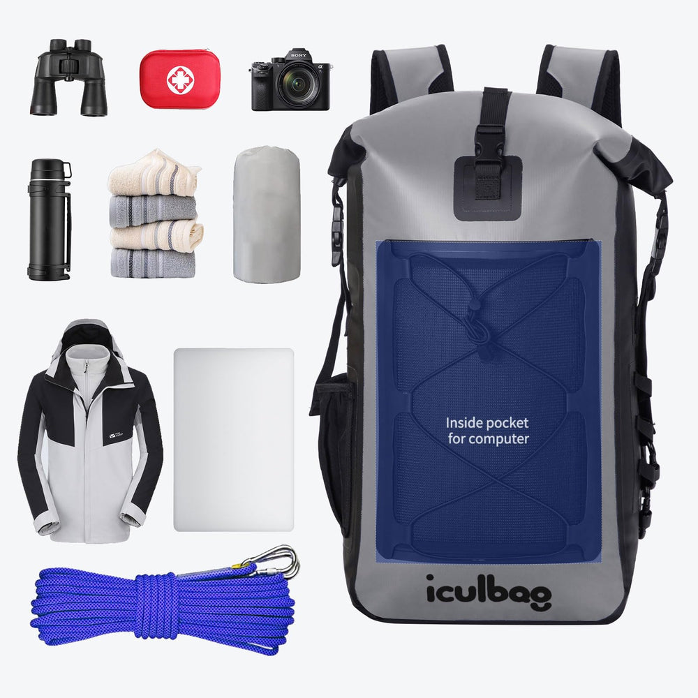 iculbag front mesh pocket detail with drawstring providing quick-access storage and ventilation