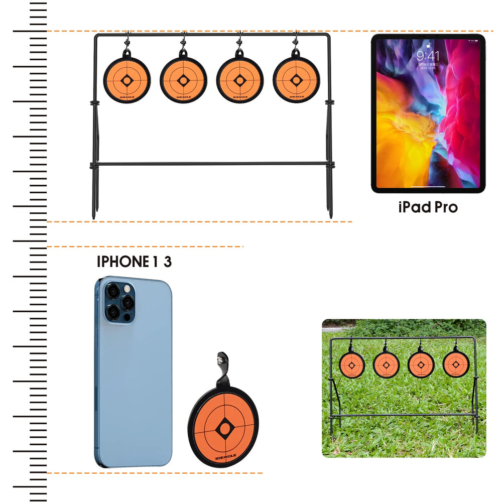 Ideagle size comparison in hand to show larger target face and easier aiming benefit