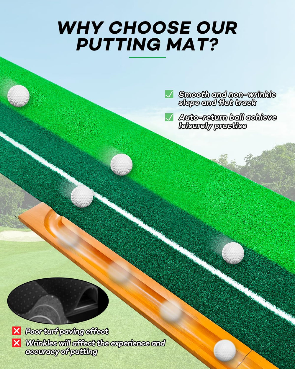 IDEASSKY underside showing heavy-duty non-slip wooden base keeping the mat stable on floors