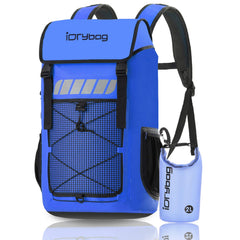 IDRYBAG front view with roll-top showing secure closure and weather protection