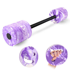 IEBIYO front view of pool barbell showing purple buoyant shape and stable resistance