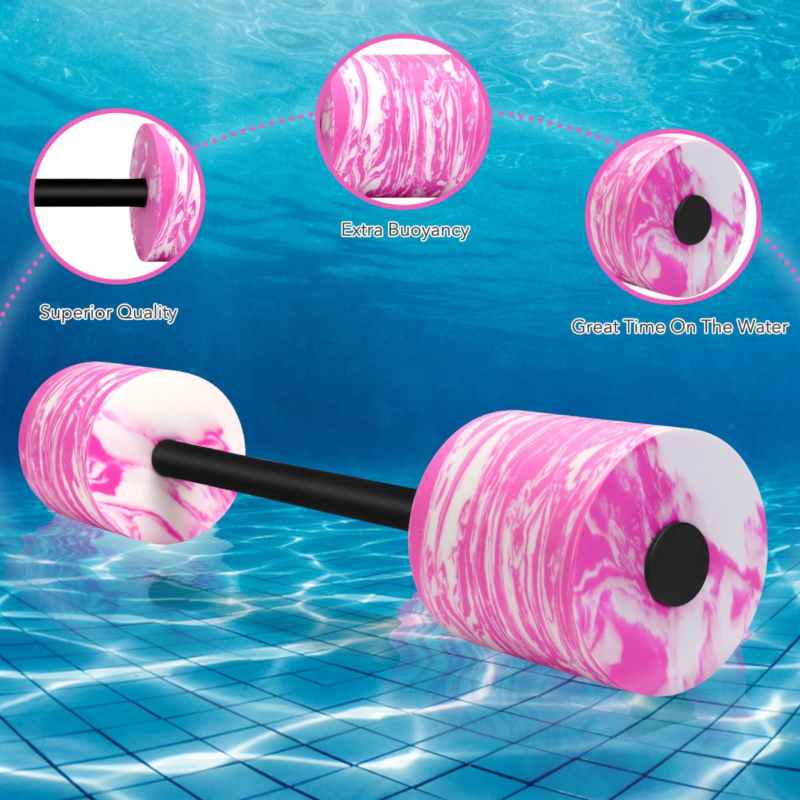 IEBIYO in-pool use exercise showing tool enhancing low-impact aquatic training