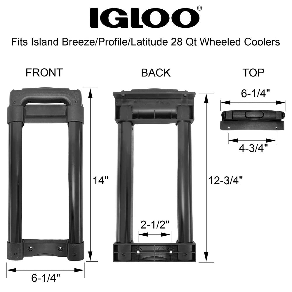 Igloo close-up of handle locking mechanism showing secure lock benefit