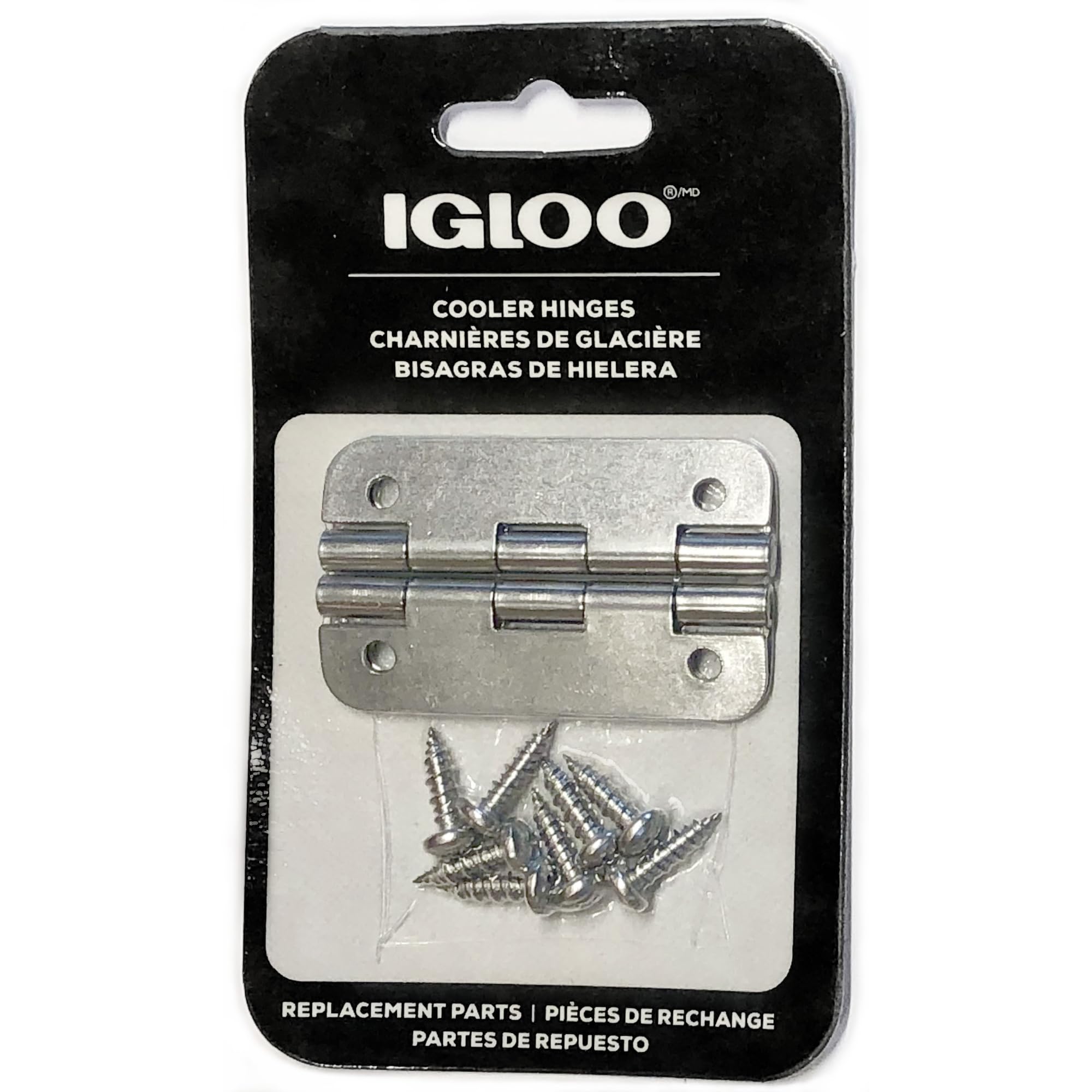 Igloo stainless-steel hinges front view showing durable construction and easy replacement