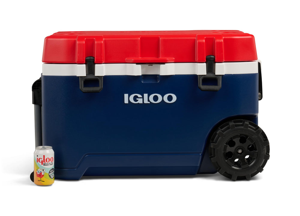 Igloo Trailmate on sandy beach in use showing mobility and outdoor convenience