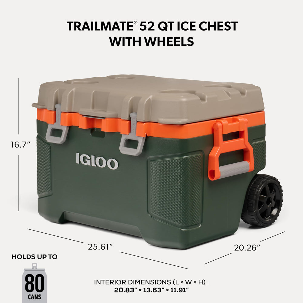 Igloo Trailmate Sportsman soft-ride wheels closeup for smooth mobility