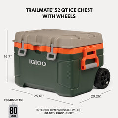 Igloo Trailmate Sportsman soft-ride wheels closeup for smooth mobility