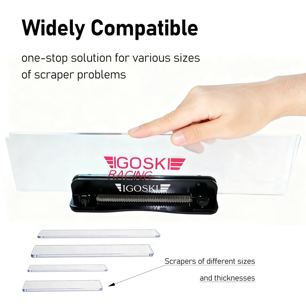IGOSKI tuner in use restoring scraper edge for cleaner wax removal benefit