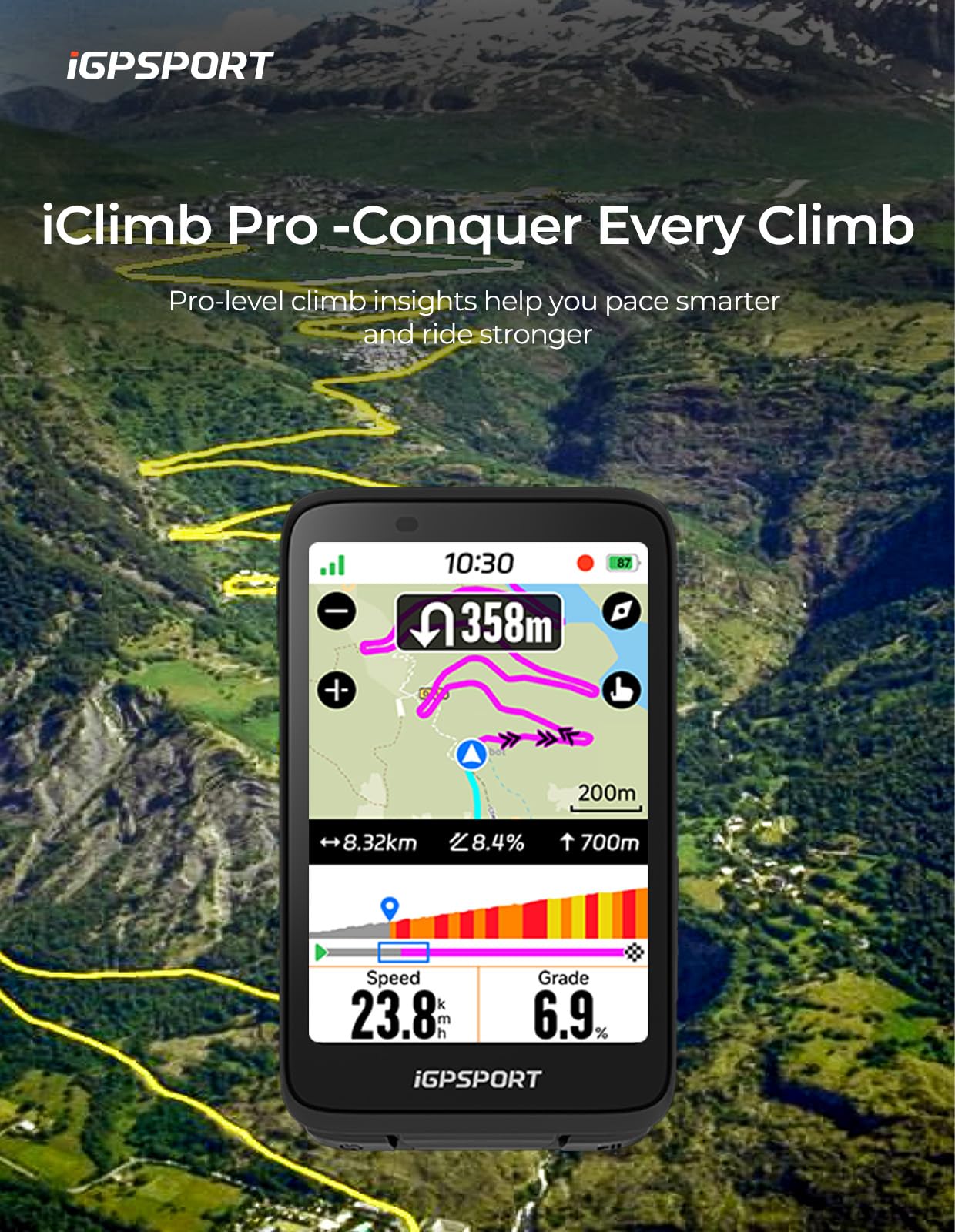 iGPSPORT BiNavi music control screen enabling safer ride management