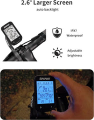 iGPSPORT close-up of anti-glare screen texture improving daylight readability