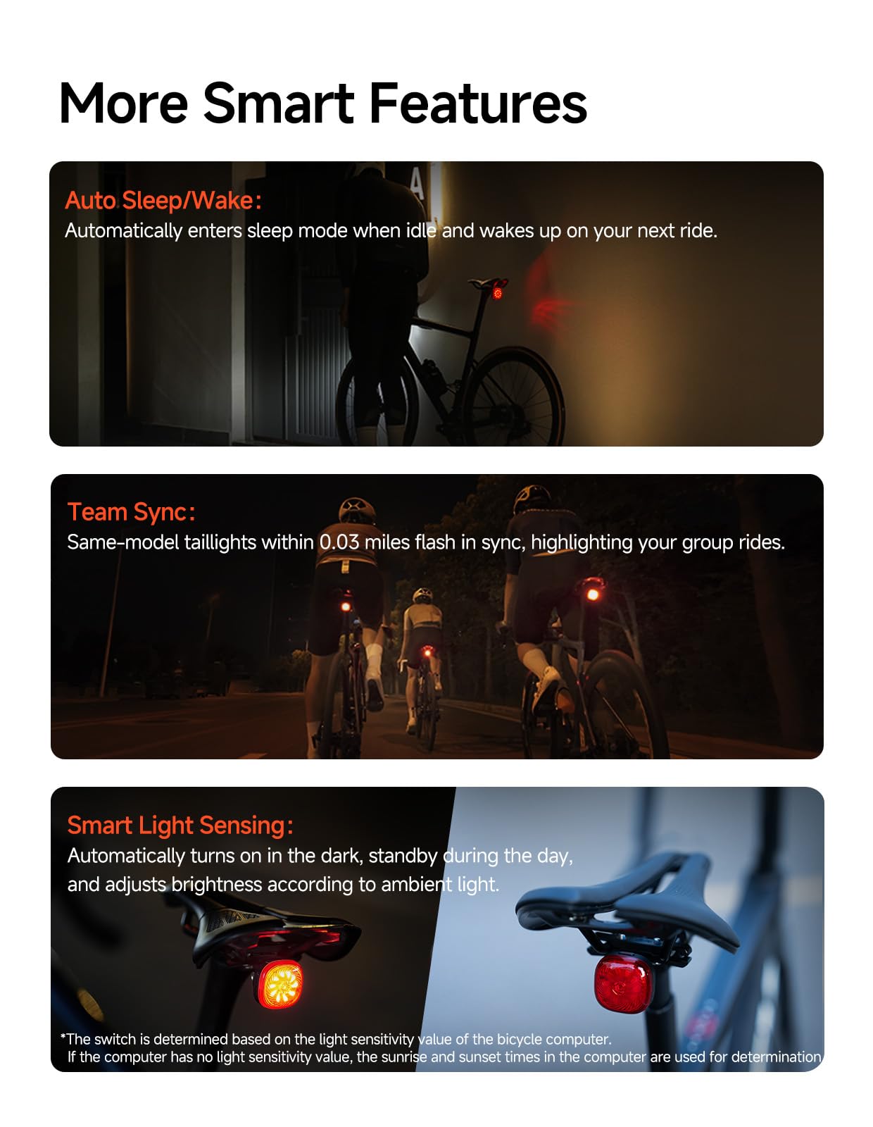 iGPSPORT TL50 parking flash active demonstrating stationary visibility for safety