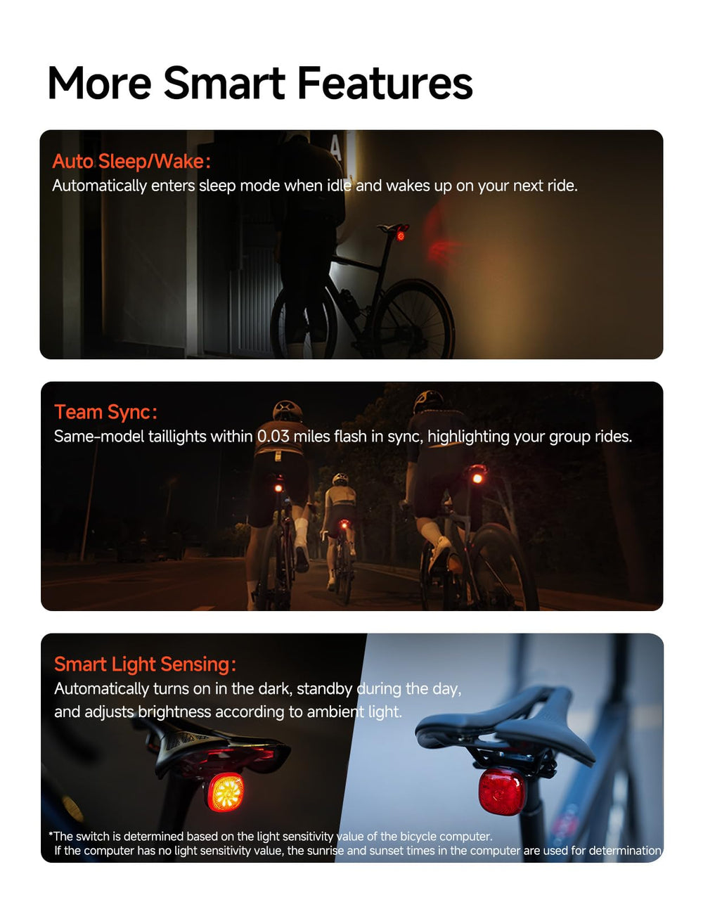 iGPSPORT TL50 parking flash active demonstrating stationary visibility for safety