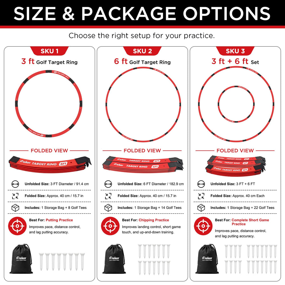 IJEKER folded rings inside a golf bag highlighting easy portability