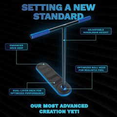 In Do The Trick Scooter deck closeup highlighting durable aluminum and realistic feel