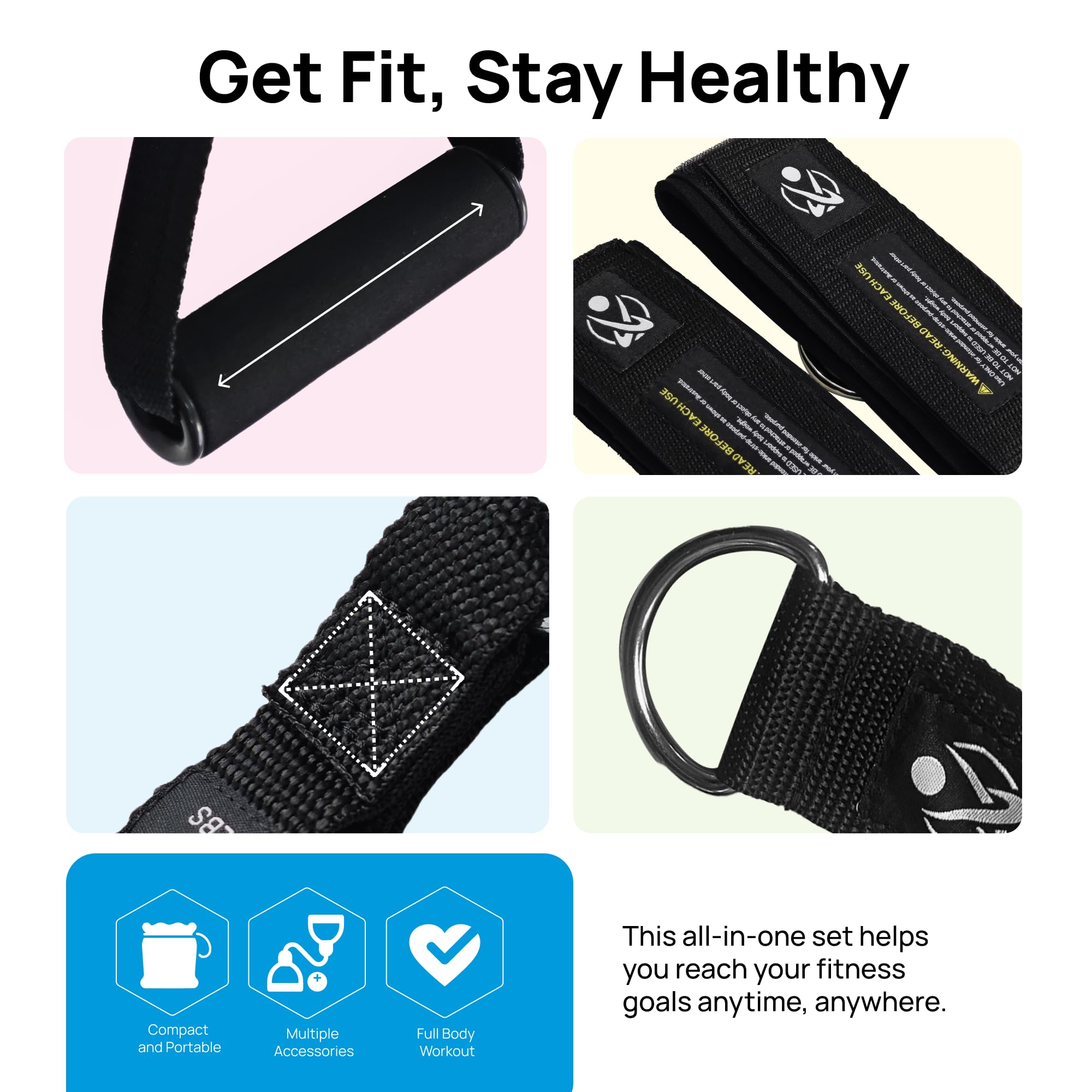 INEVIFIT cushioned handle and metal clip detail for secure grip