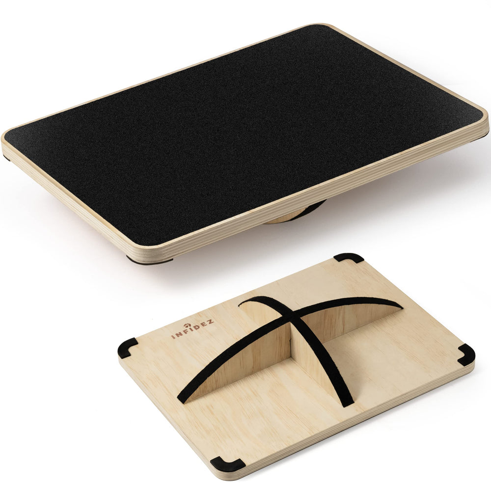 INFIDEZ front view of balance board showing compact design and rotation benefit