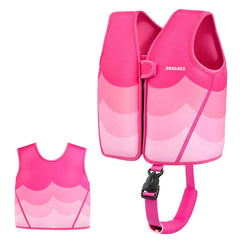 INIGGII front view of pink large swim vest showing secure fit benefit