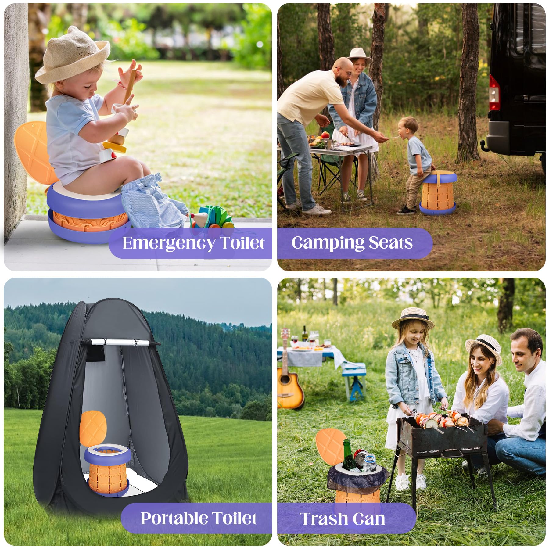 Inmorven in car with child demonstrating quick setup and hygienic potty solution on trips