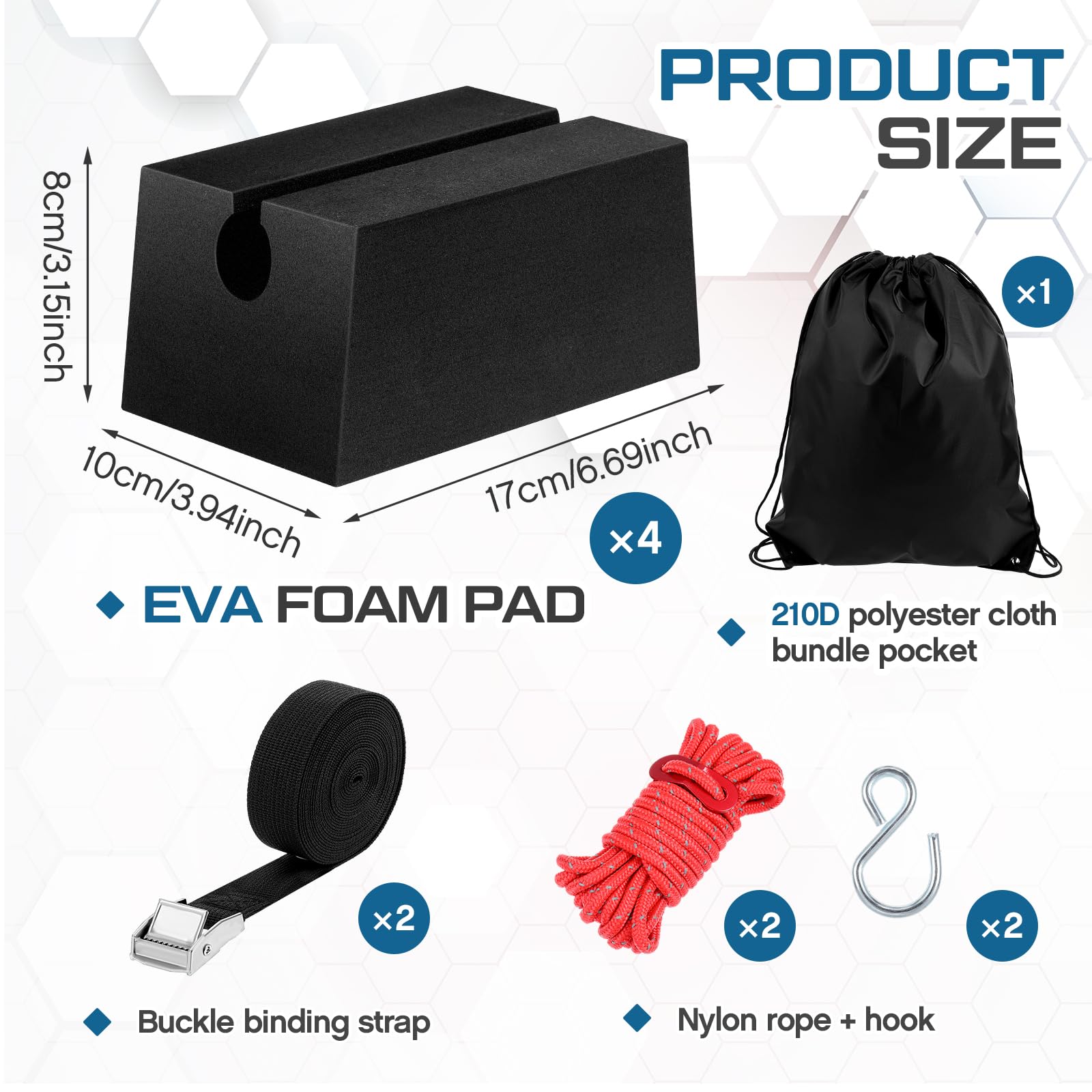 Innconee EVA foam close-up texture, durable padding to protect hulls