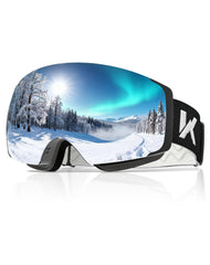 Innerking front view of goggles showing wide panoramic lens and fit benefit