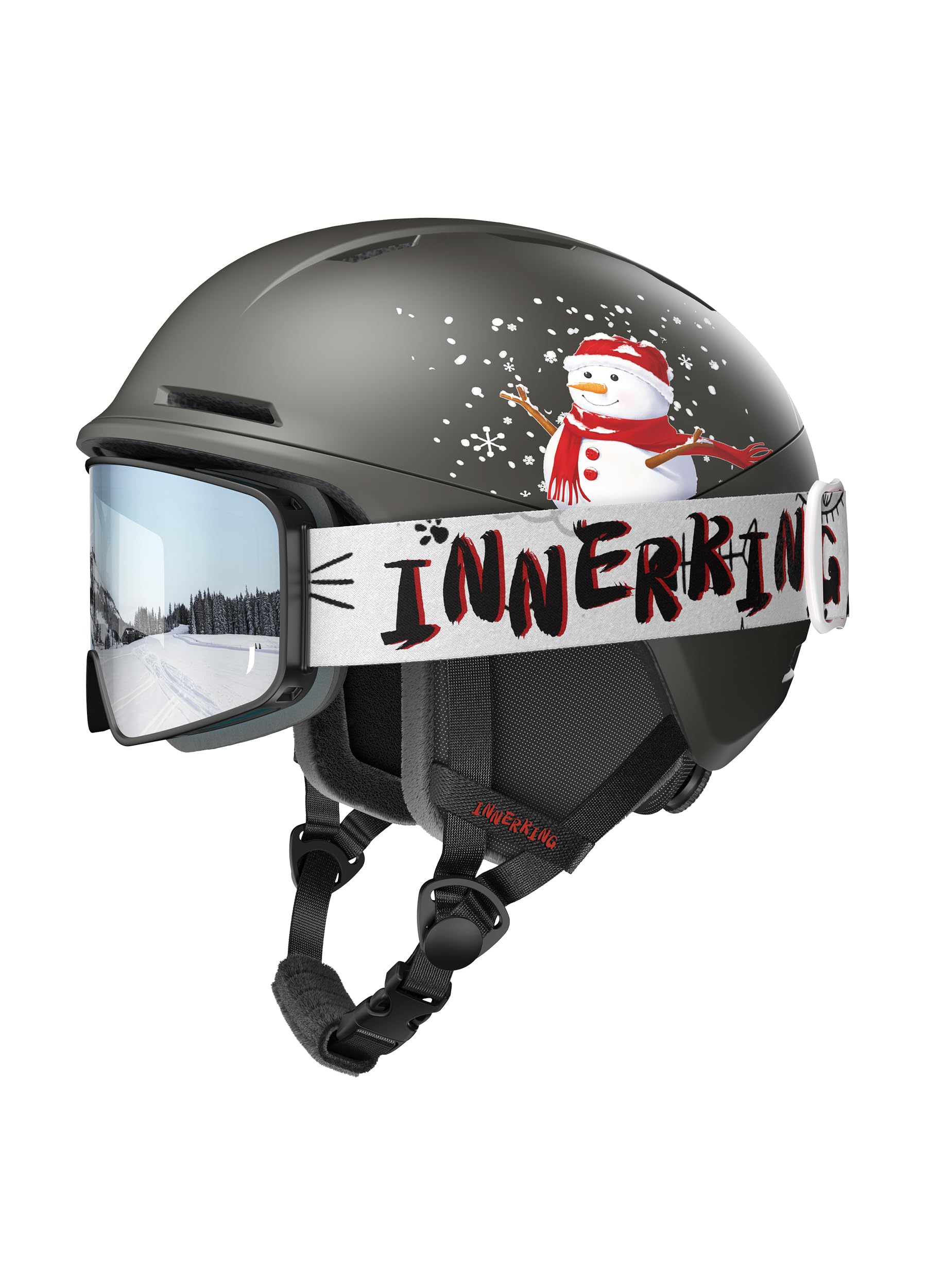 InnerKing helmet front view showing protective shell and secure fit benefit