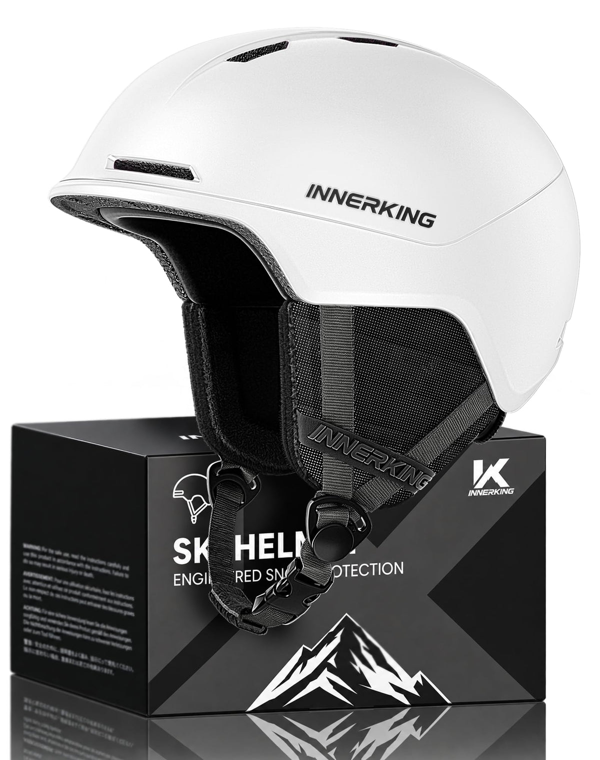 InnerKing helmet front view showing sleek shell and visibility benefits