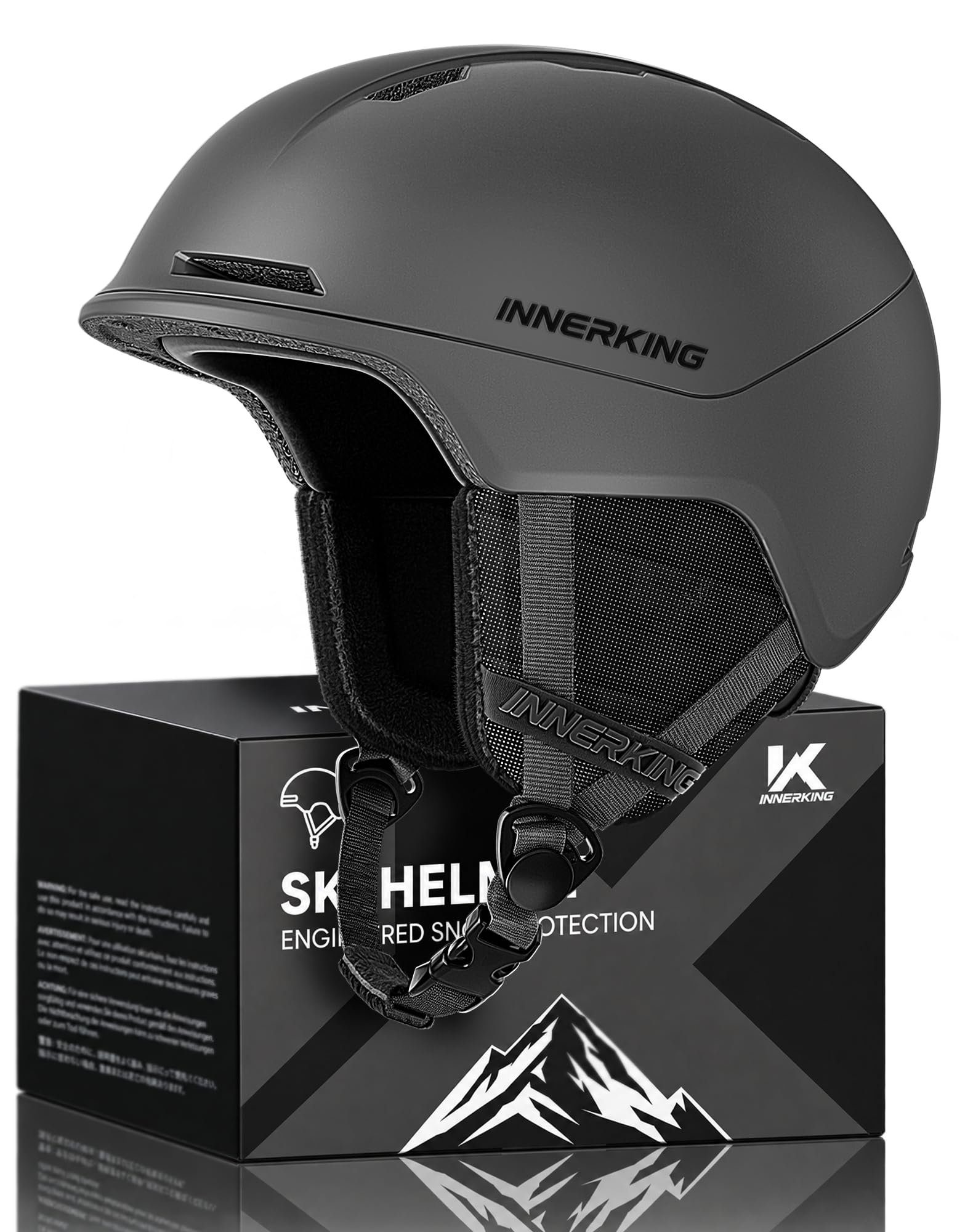 InnerKing helmet front view showing shell and ventilation, lightweight protection