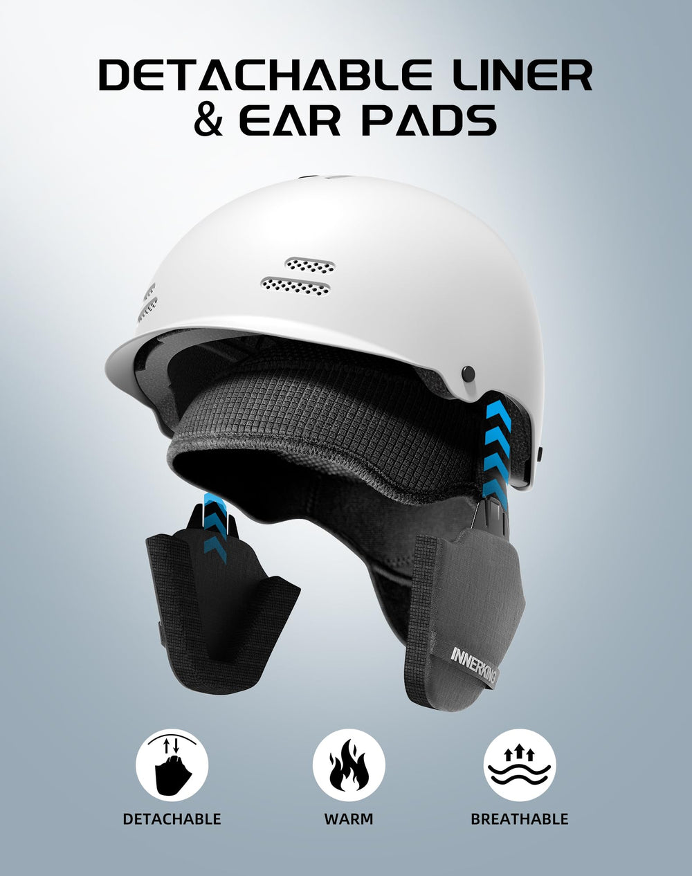 InnerKing helmet inner liner detail showing removable comfort padding