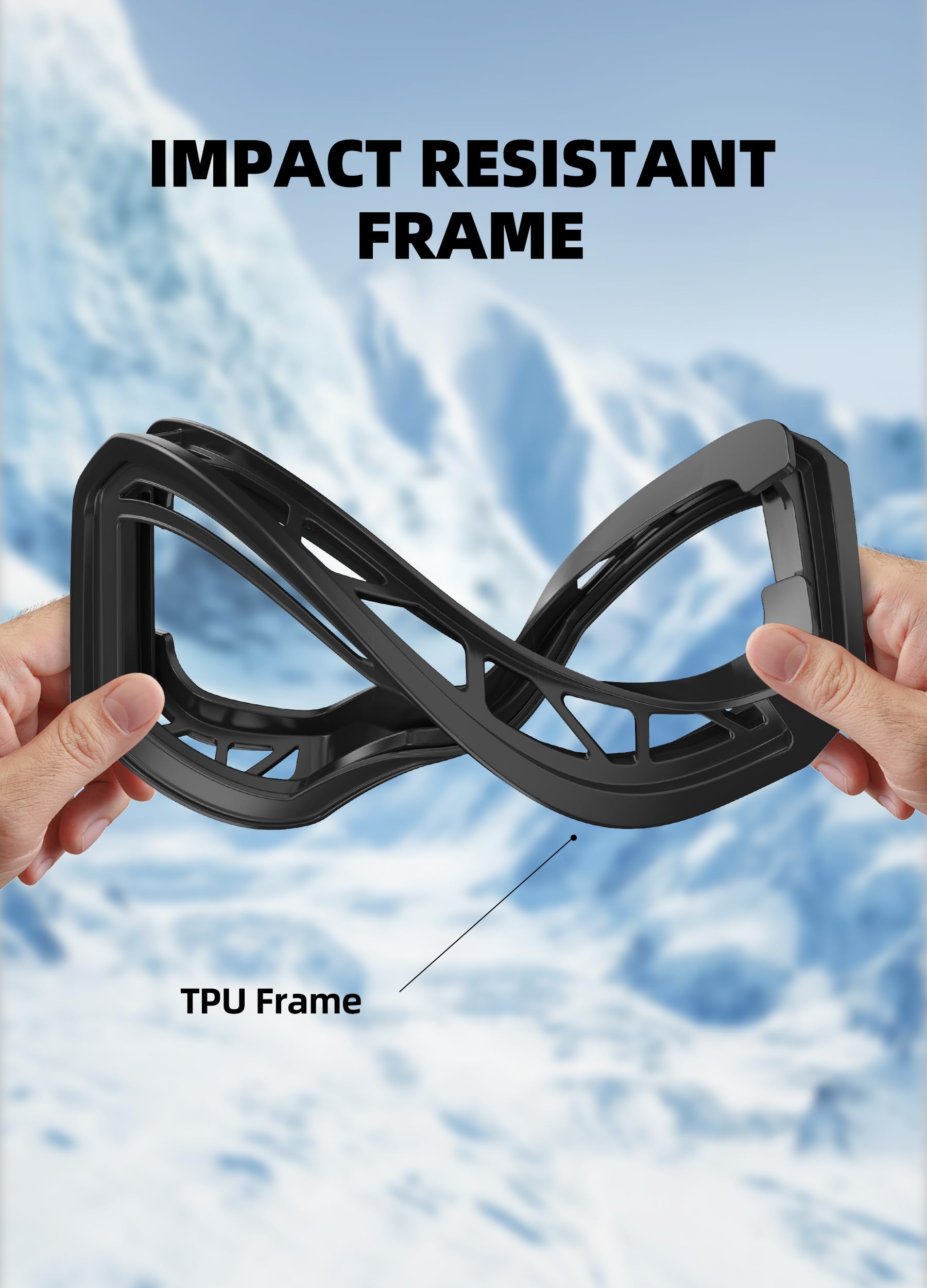 Innerking lifestyle image of snowboarder wearing goggles for clear mountain vision