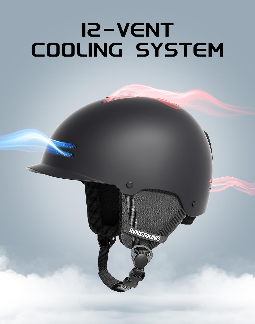 InnerKing helmet side profile with goggles showing integrated styling benefit