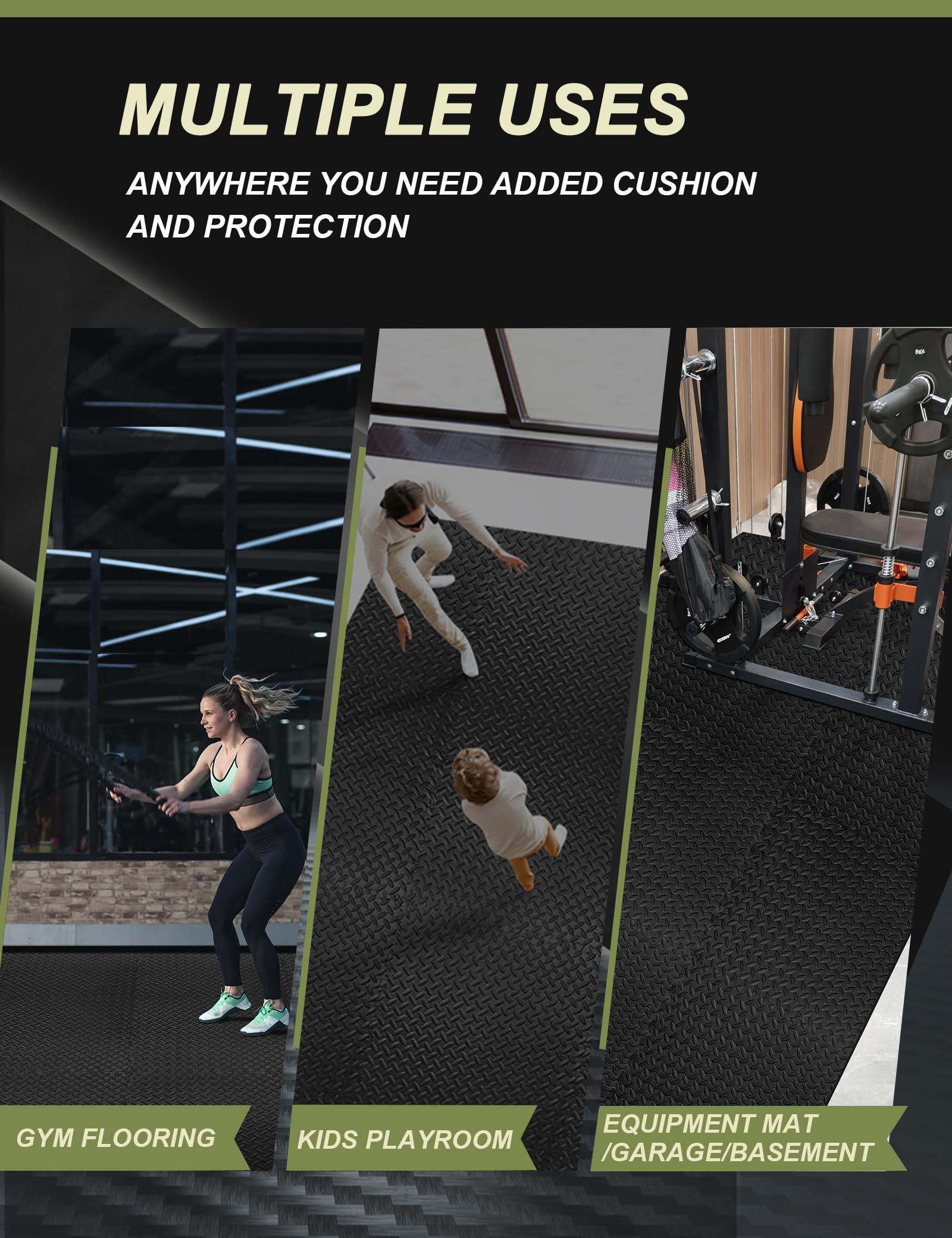 innhom home gym lifestyle with mats creating a quiet, cushioned workout area