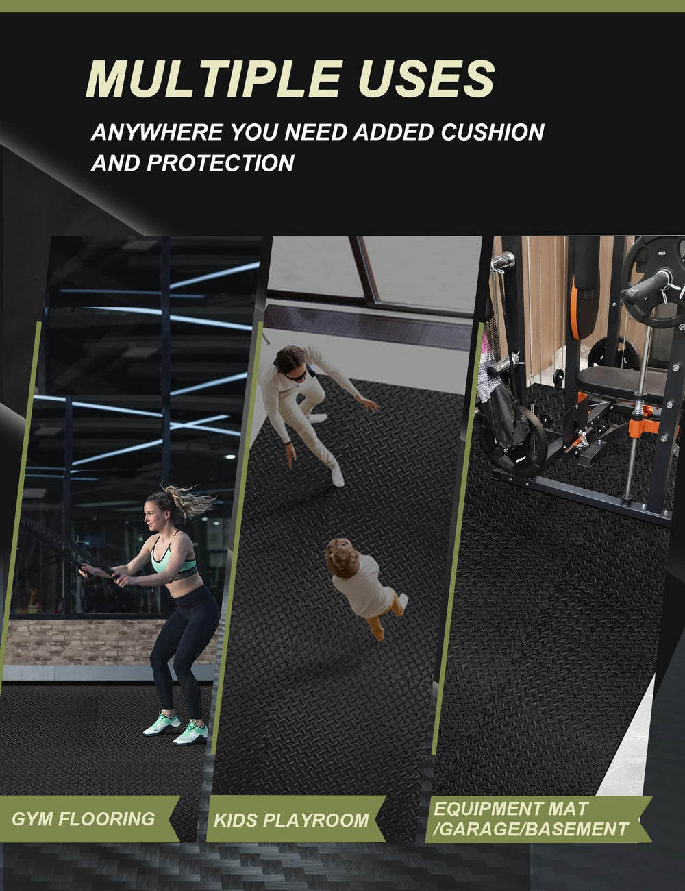 innhom home gym lifestyle with mats creating a quiet, cushioned workout area
