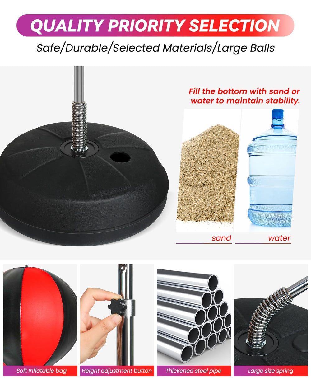 INNOLIFE base and spring detail displaying tested steel spring for high-speed rebounds and stability
