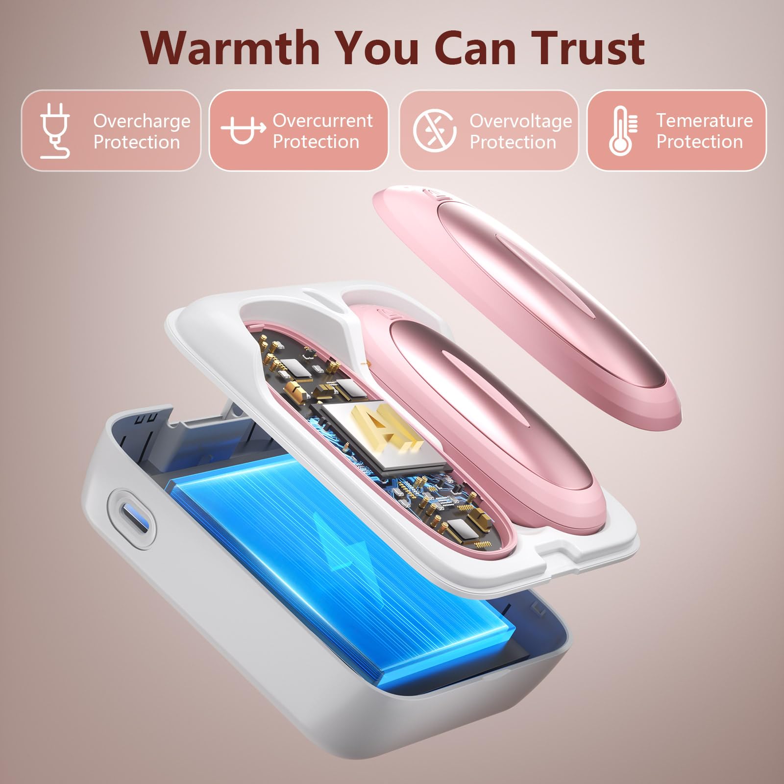 Innopower warmers tucked into glove pocket for easy carry and quick access