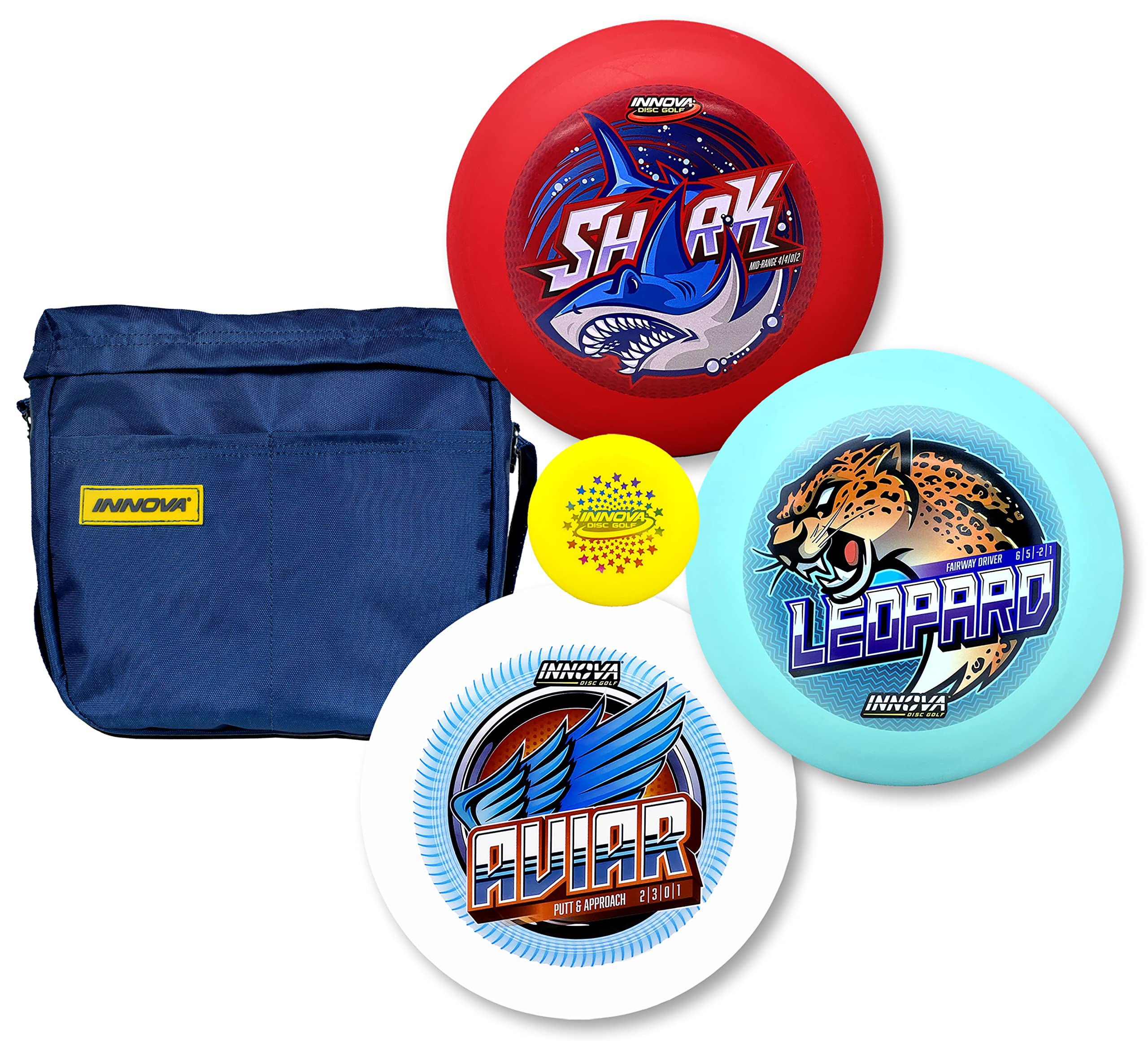 Innova starter set front view showing discs and bag for quick play