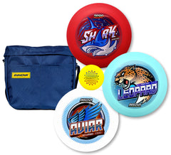 Innova starter set front view showing discs and bag for quick play